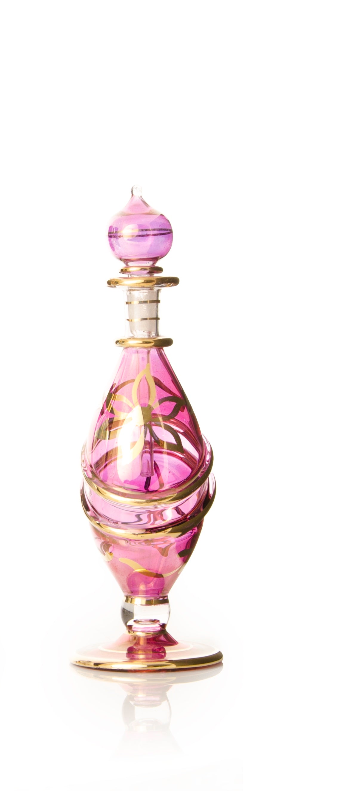 Nadine Painted Lilac Column — hand-blown Egyptian glass perfume bottle, Model 67, wholesale from Cairo