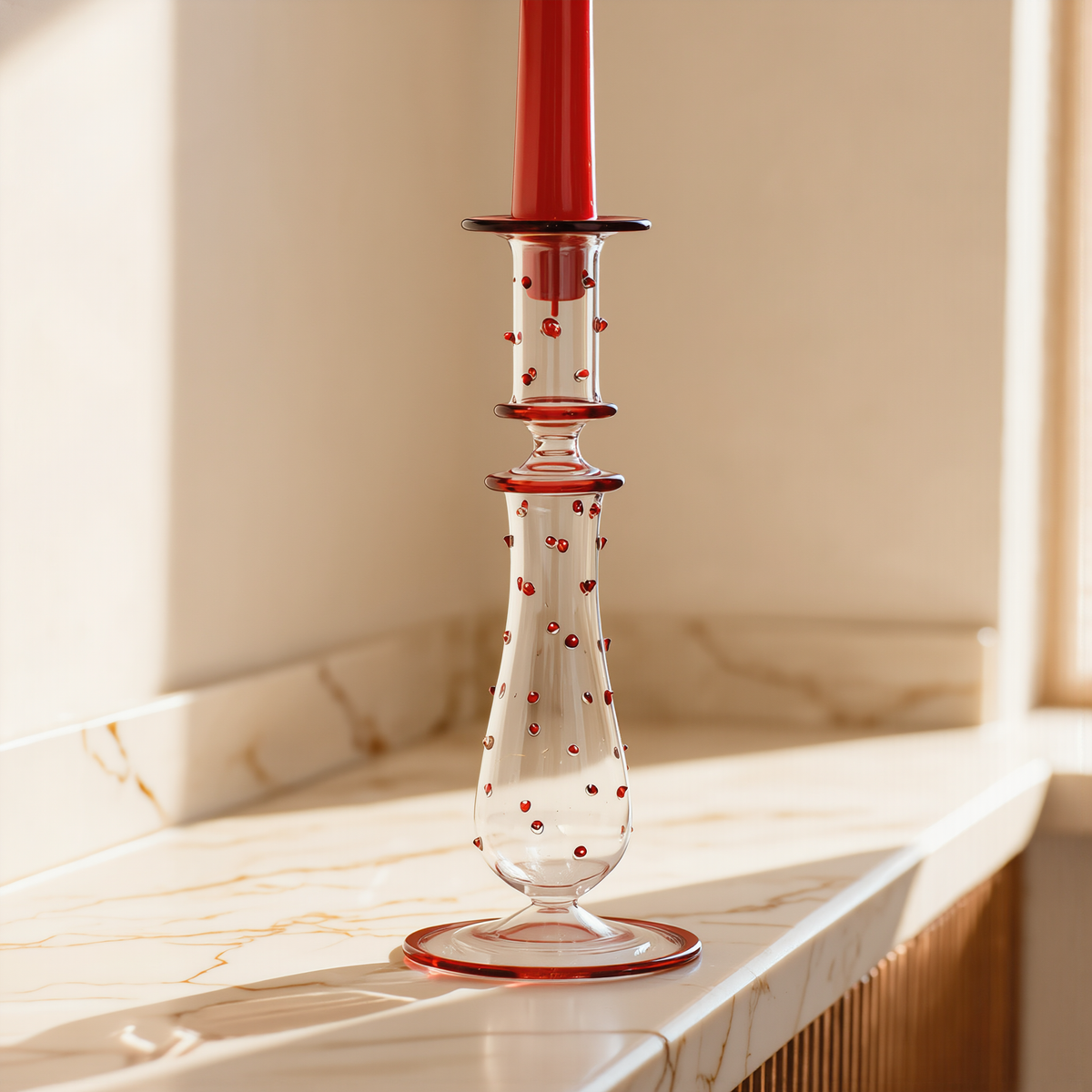 Margherita daisy glass taper candlestick, Candela C03 — view 3