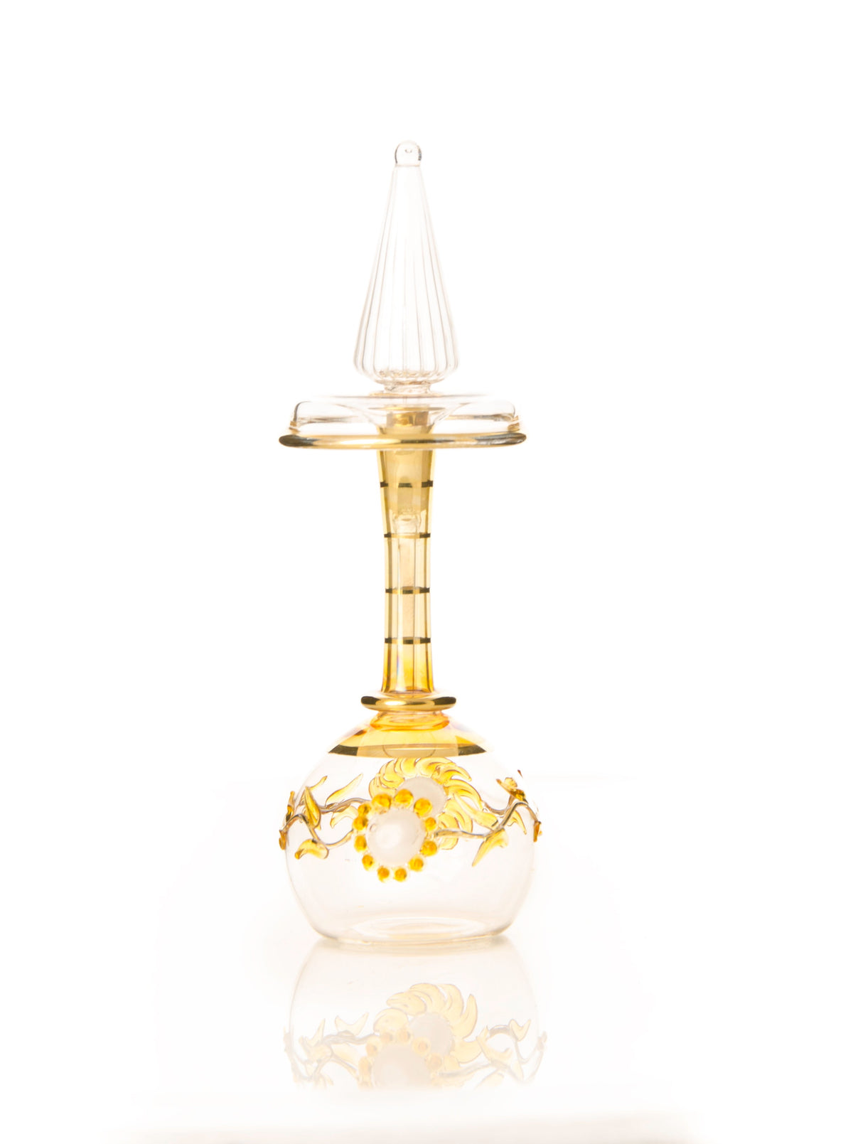 Sohaila Indigo Tiers — hand-blown Egyptian glass perfume bottle, Model 40, wholesale from Cairo