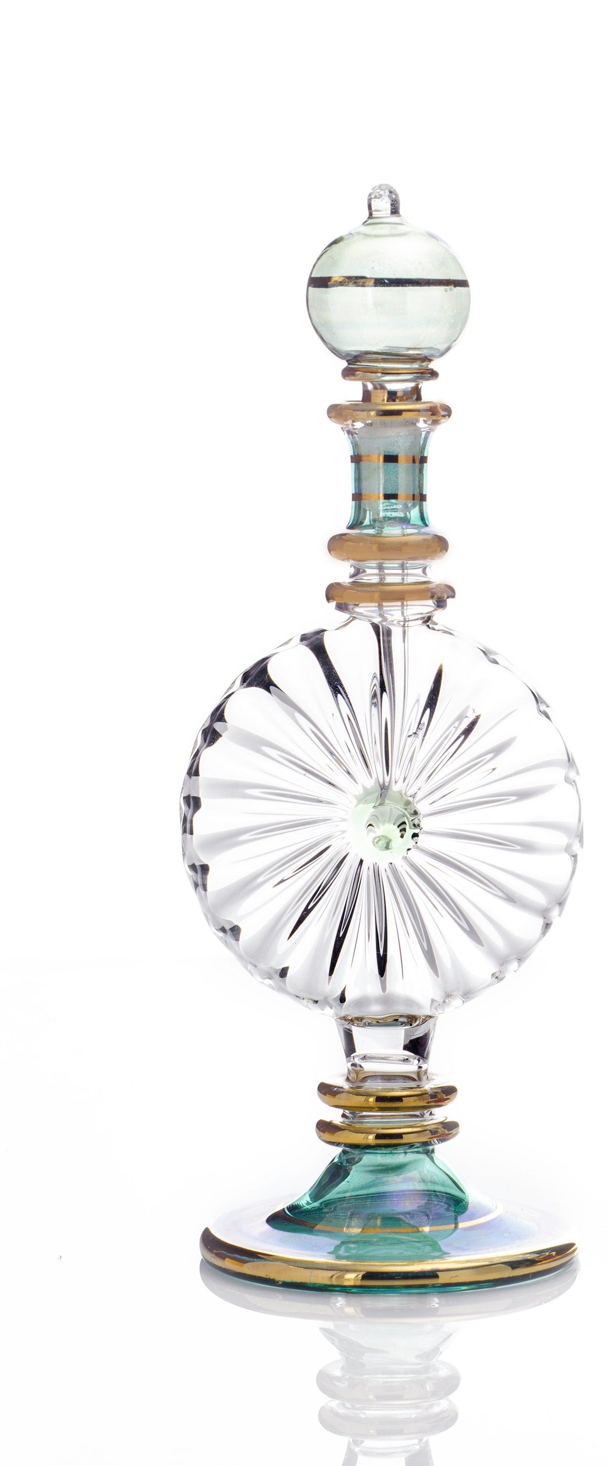 Basma Mint Orbs — hand-blown Egyptian glass perfume bottle, Model 41, wholesale from Cairo