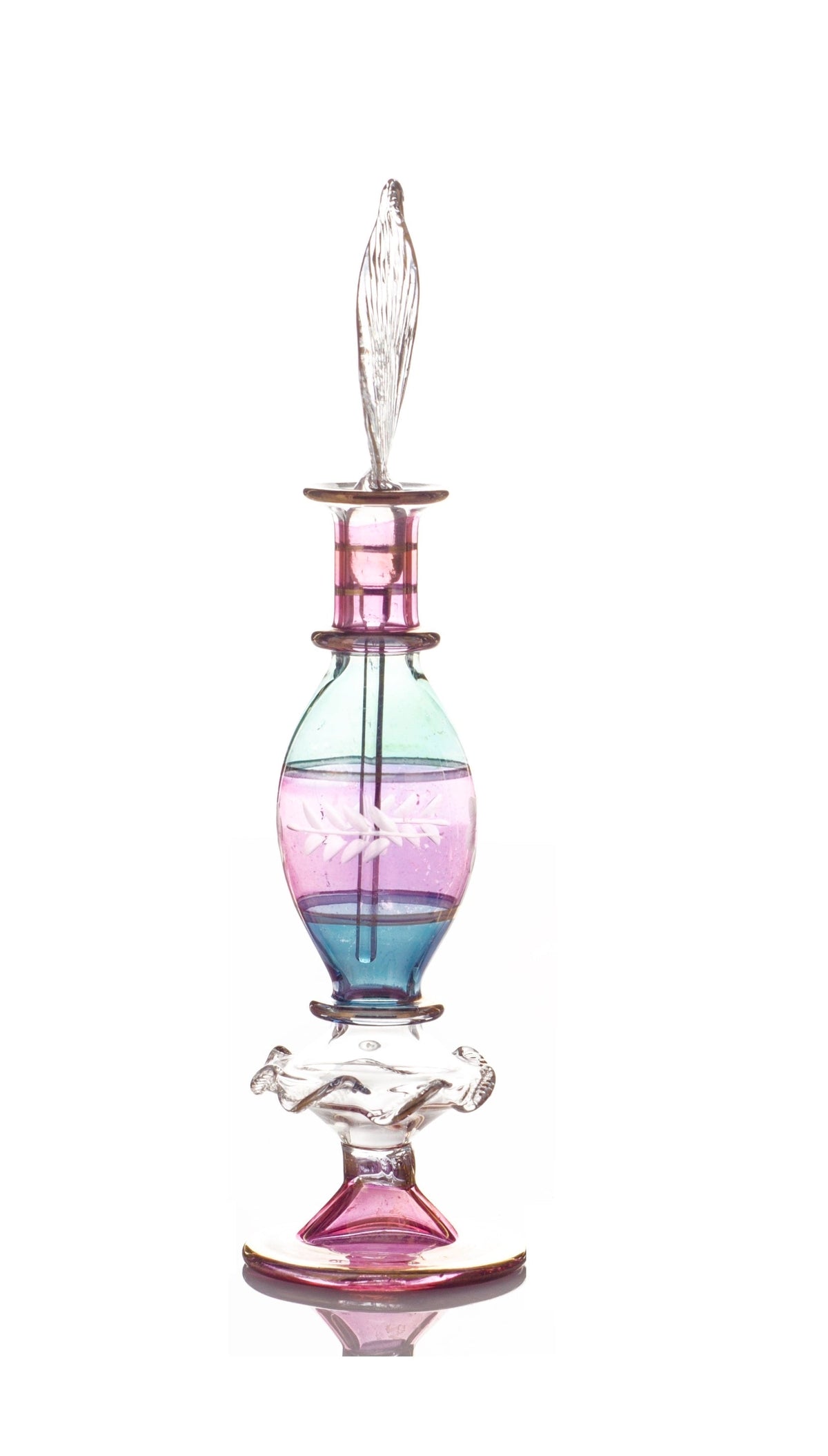 Dalia Two-Tone Orbs — hand-blown Egyptian glass perfume bottle, Model 15, wholesale from Cairo, view 3