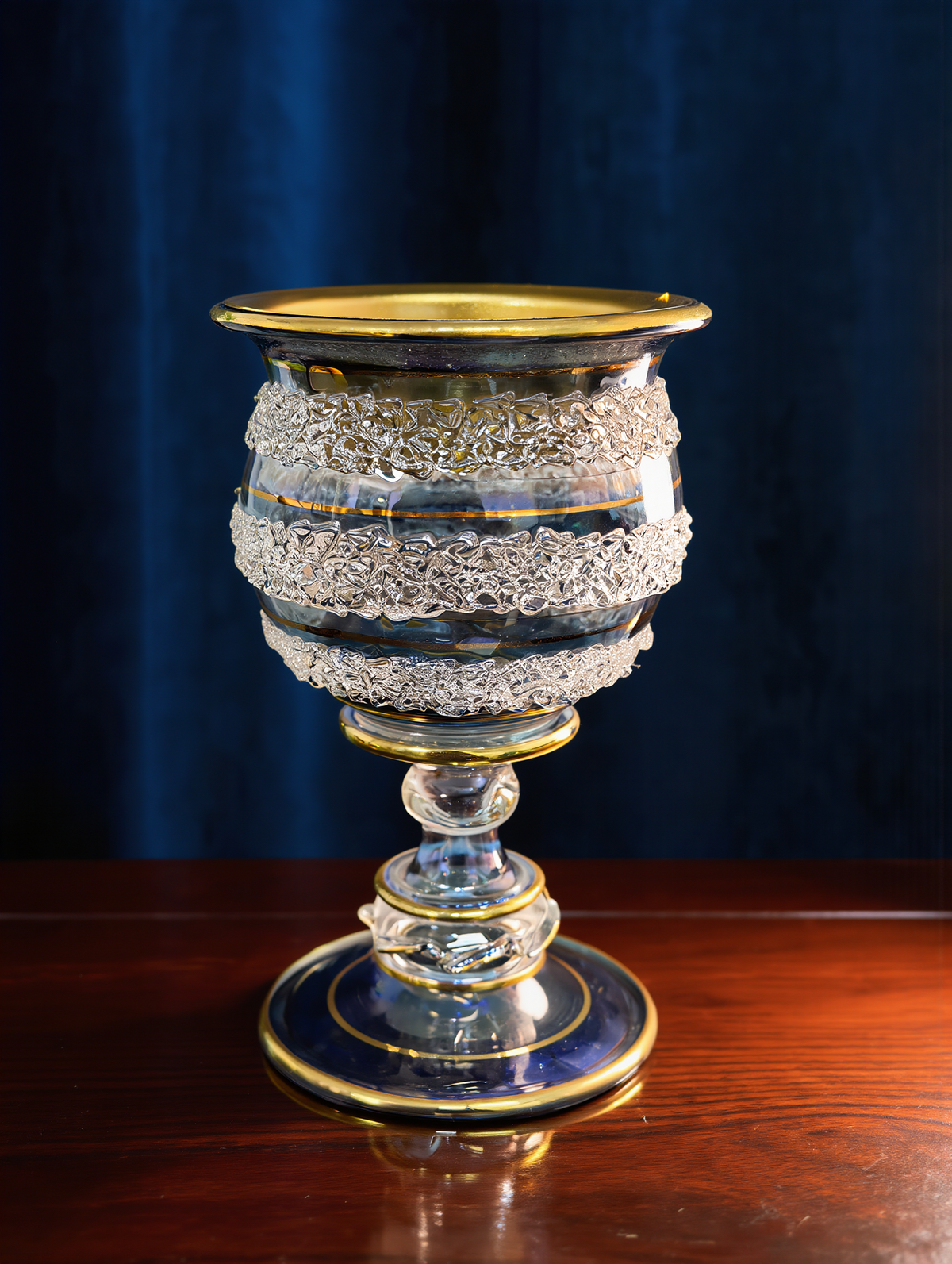 Mabkhara en verre égyptien — Lulu · bandes « kanish » en relief comme des perles, plateau doré perforé (modèle 155)