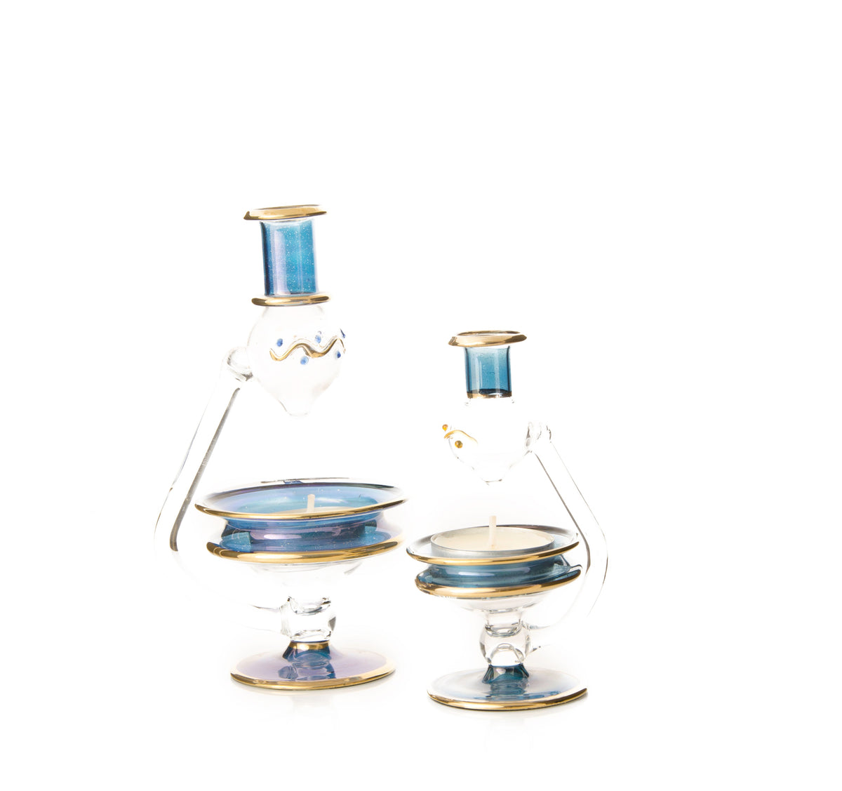 Qandil Oil Lamp Set — hand-blown Egyptian glass decor, Model 101, wholesale from Cairo