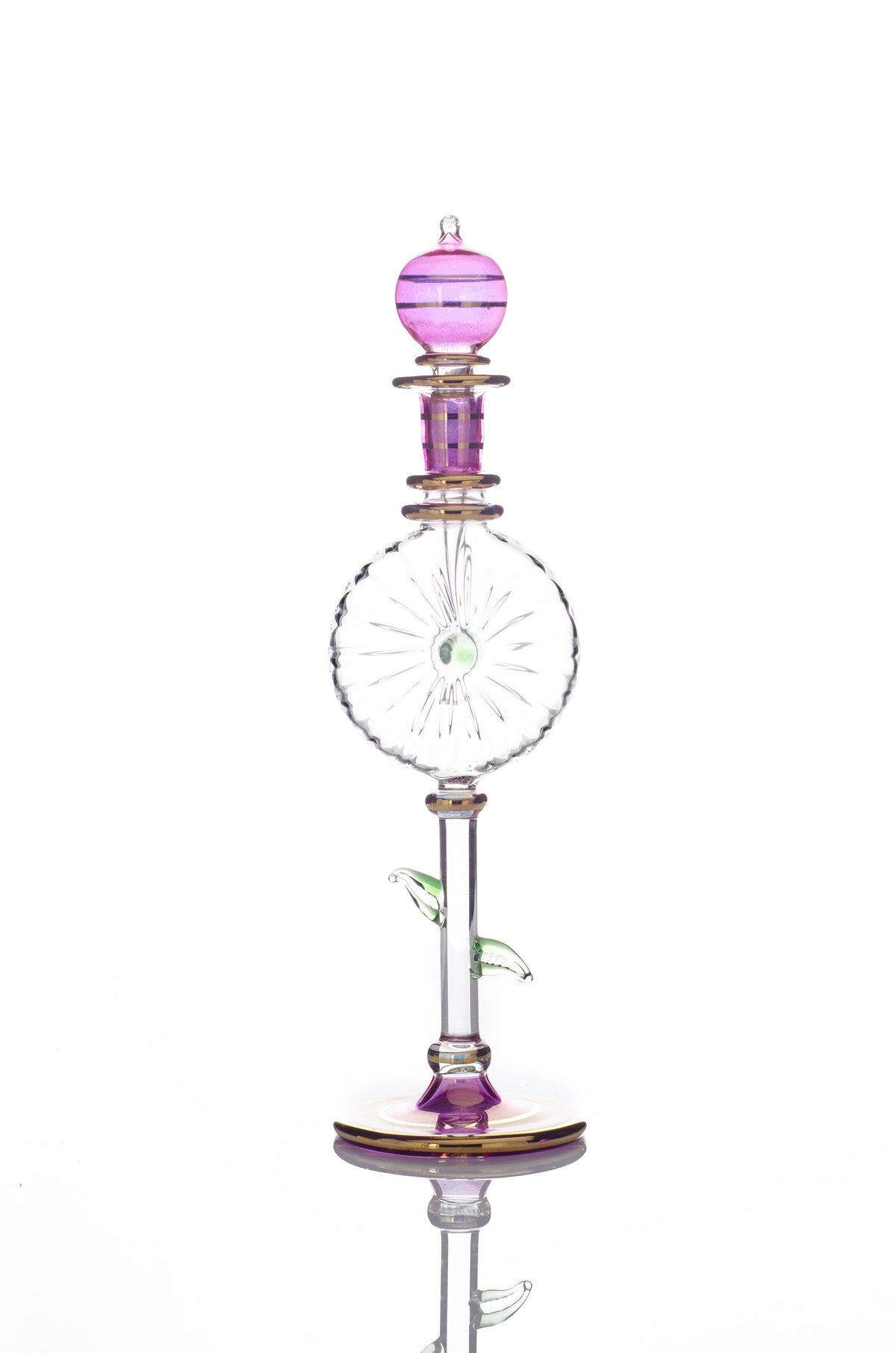 Egyptian glass perfume bottle, Model 36 — mini Aladdin lamp, hand-blown wholesale from Cairo