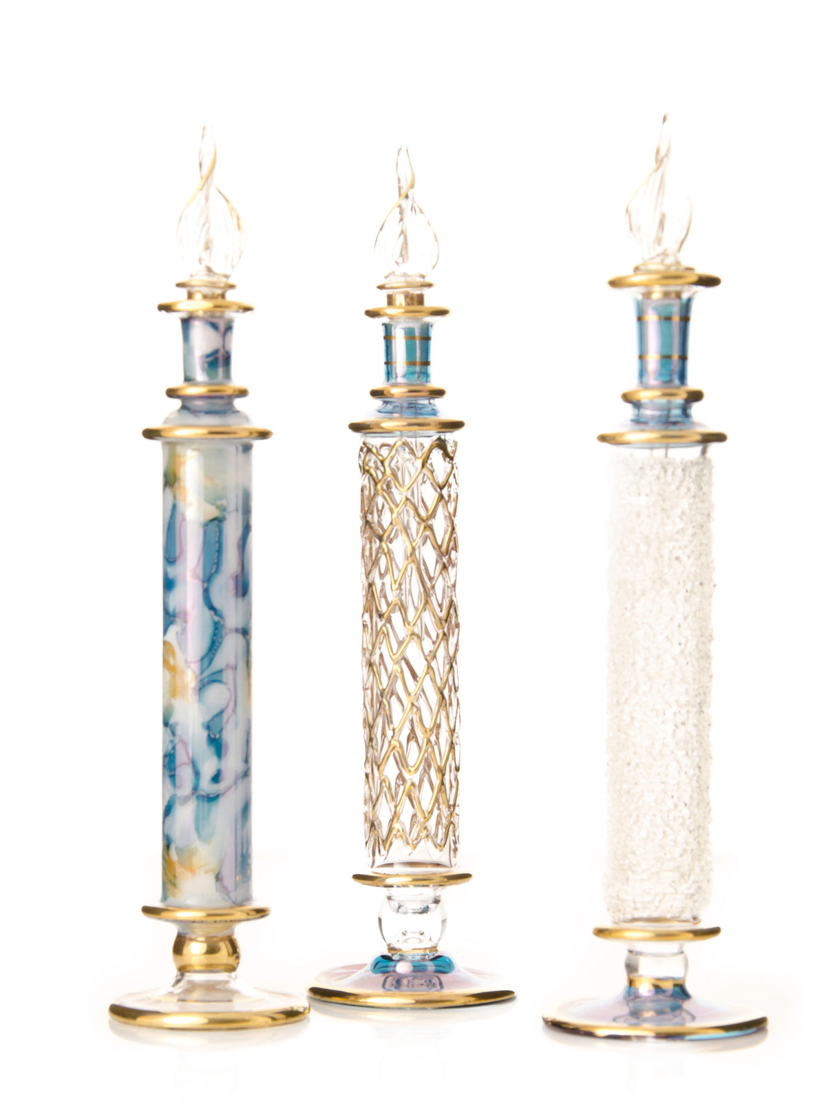 Camelia Opaline Pillar — hand-blown Egyptian glass perfume bottle, Model 63, wholesale from Cairo