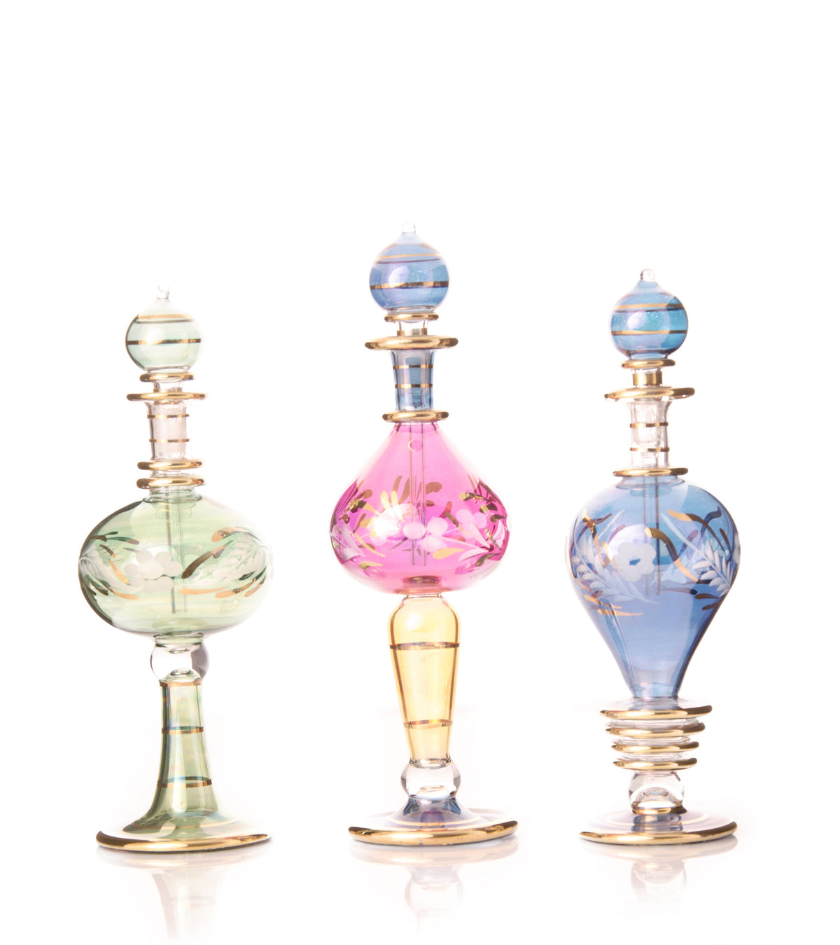 Dina Periwinkle Vase — hand-blown Egyptian glass perfume bottle, Model 75, wholesale from Cairo