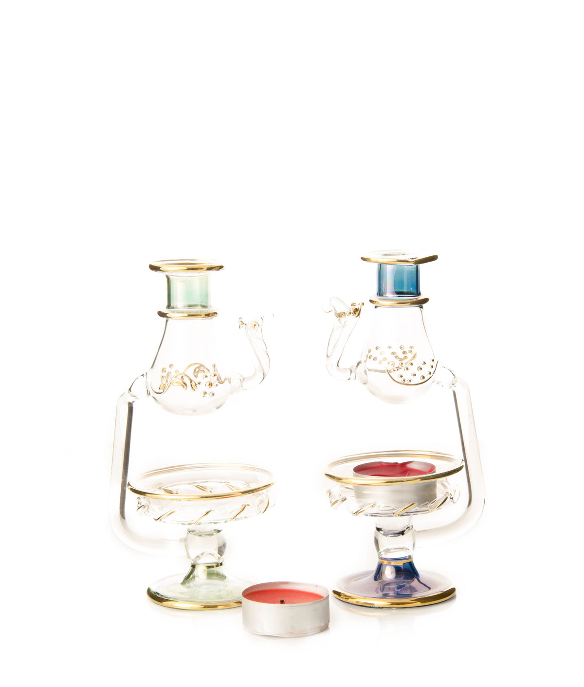 Egyptian Glass Oil Burner — Qafila · Camel or Elephant Figurine Aroma Lamp, approx. 16 cm (Model 161)