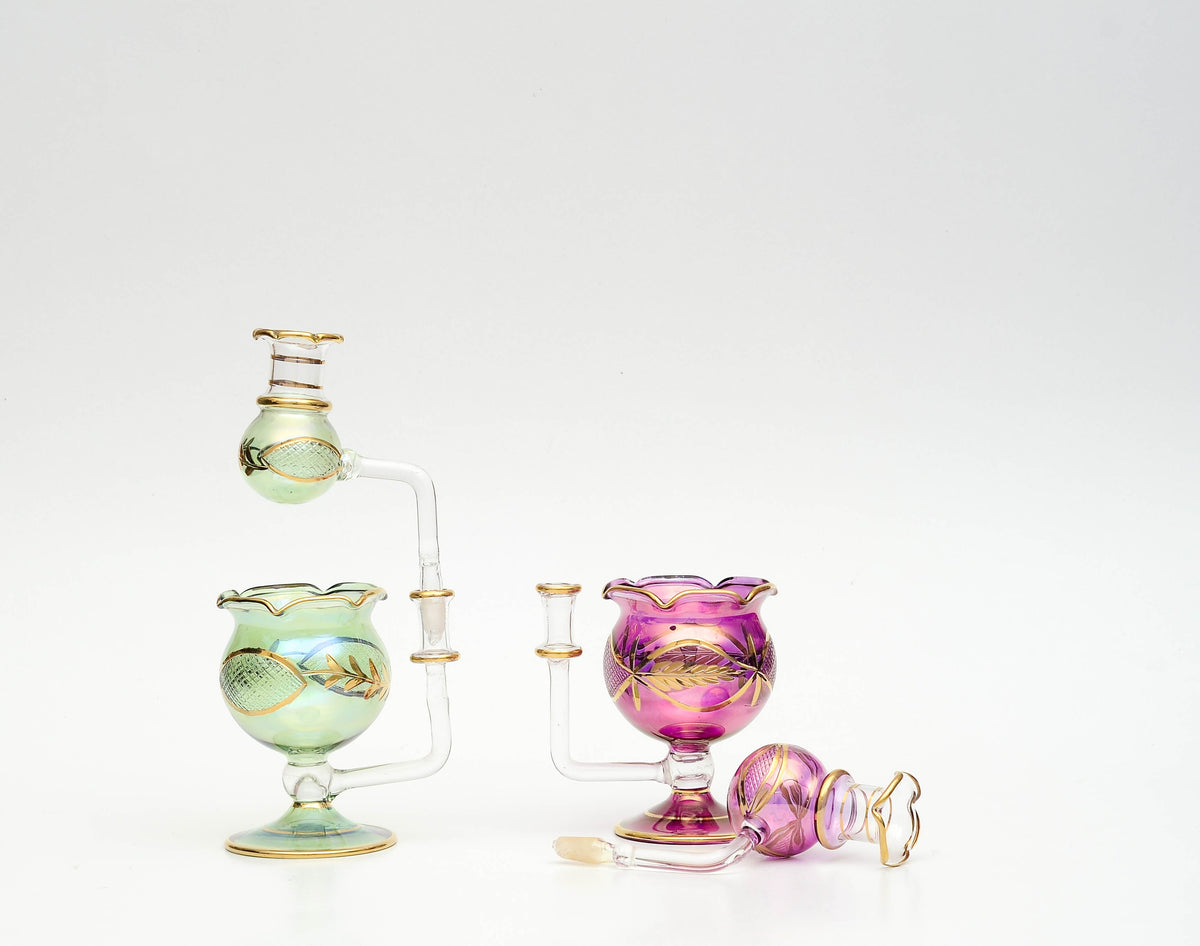 Alwan pastel spiral mini perfume bottles with gold ribs, model 183