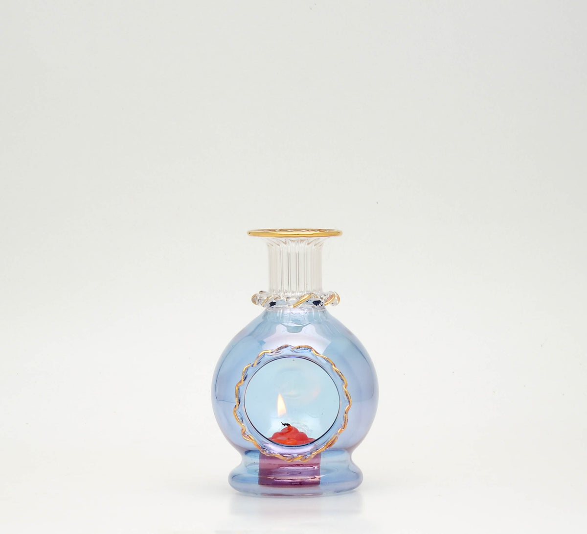 Durra mini Egyptian glass perfume bottle with beaded collar, model 184