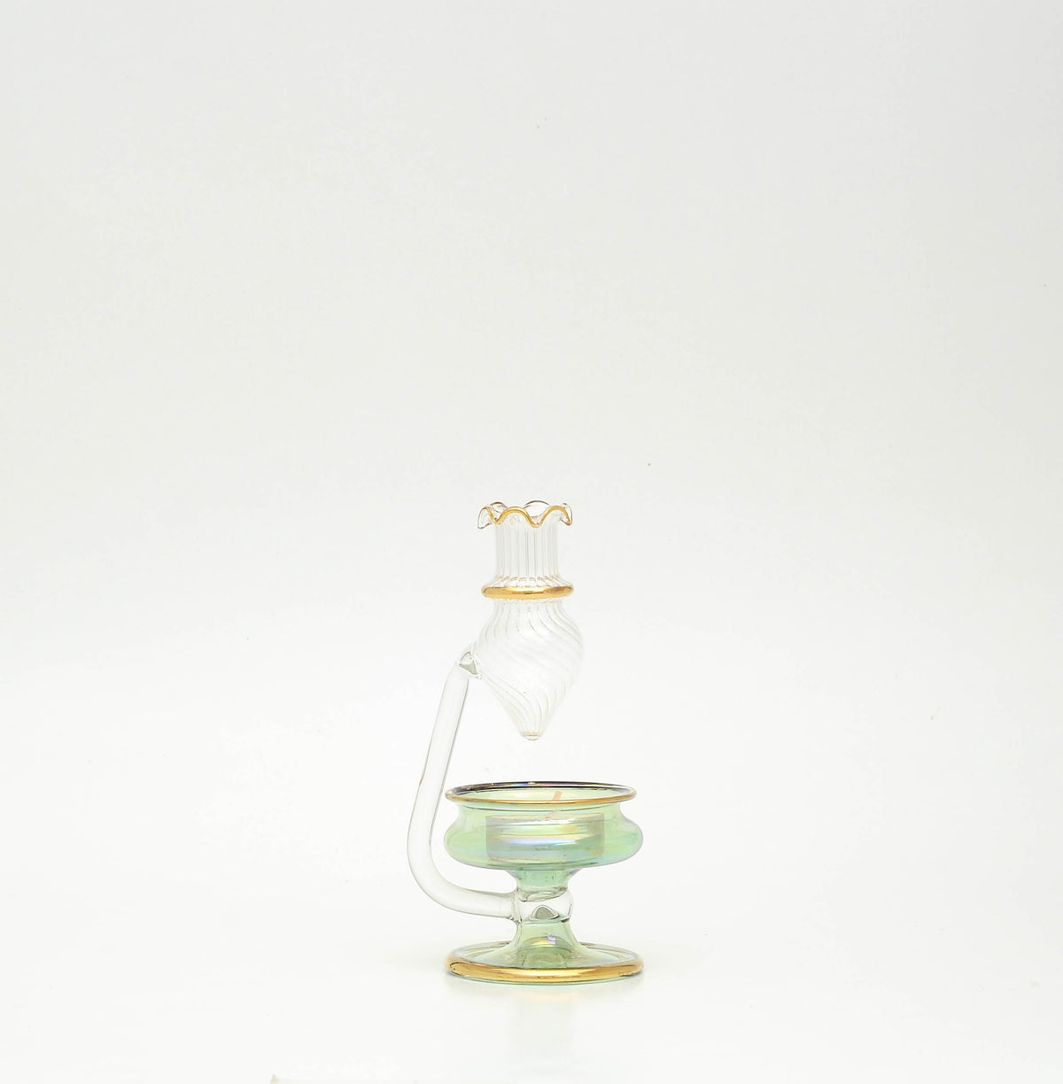 Durra mini perfume bottle in green and rose glass