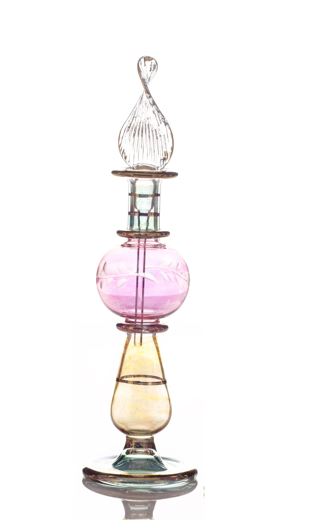 Dalia Two-Tone Orbs — hand-blown Egyptian glass perfume bottle, Model 15, wholesale from Cairo